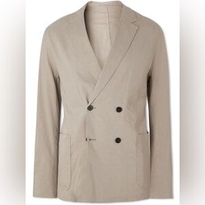 Theory Double Breasted Unlined Linen Blazer